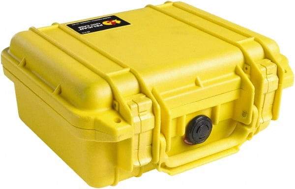 Pelican Products, Inc. - 9-11/16" Wide x 4-7/8" High, Clamshell Hard Case - Yellow, Polyethylene - USA Tool & Supply