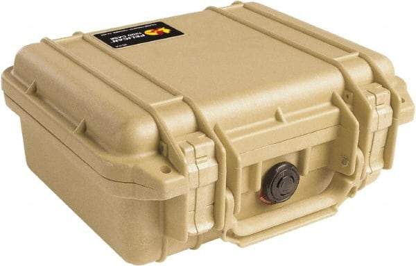 Pelican Products, Inc. - 9-11/16" Wide x 4-7/8" High, Clamshell Hard Case - Tan, Polyethylene - USA Tool & Supply