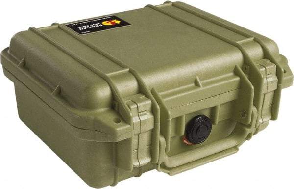Pelican Products, Inc. - 9-11/16" Wide x 4-7/8" High, Clamshell Hard Case - Olive, Polyethylene - USA Tool & Supply