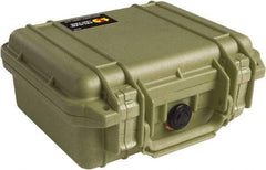 Pelican Products, Inc. - 9-11/16" Wide x 4-7/8" High, Clamshell Hard Case - Olive, Polyethylene - USA Tool & Supply