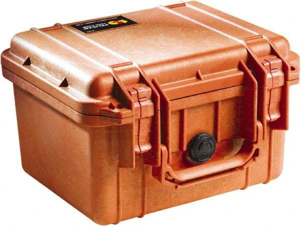 Pelican Products, Inc. - 9-11/16" Wide x 6-7/8" High, Clamshell Hard Case - Orange, Polyethylene - USA Tool & Supply