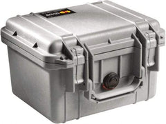Pelican Products, Inc. - 9-11/16" Wide x 6-7/8" High, Clamshell Hard Case - Silver, Polyethylene - USA Tool & Supply