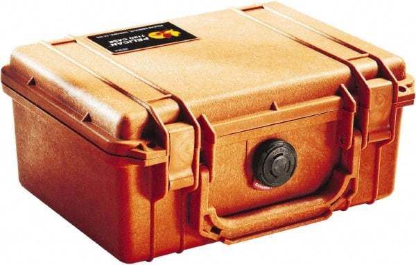 Pelican Products, Inc. - 7-51/64" Wide x 4-19/64" High, Clamshell Hard Case - Orange, Polyethylene - USA Tool & Supply