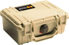 Pelican Products, Inc. - 6-49/64" Wide x 3-7/8" High, Clamshell Hard Case - Tan, Polyethylene - USA Tool & Supply