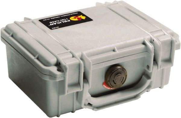Pelican Products, Inc. - 7-51/64" Wide x 4-19/64" High, Clamshell Hard Case - Silver, Polyethylene - USA Tool & Supply