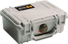 Pelican Products, Inc. - 7-51/64" Wide x 4-19/64" High, Clamshell Hard Case - Silver, Polyethylene - USA Tool & Supply