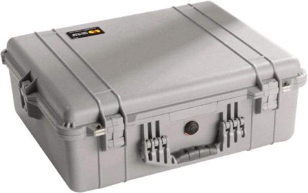 Pelican Products, Inc. - 19-23/64" Wide x 8-51/64" High, Clamshell Hard Case - Silver, Polyethylene - USA Tool & Supply