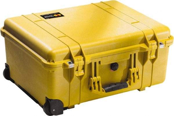 Pelican Products, Inc. - 17-59/64" Wide x 10-27/64" High, Clamshell Hard Case - Yellow, Polyethylene - USA Tool & Supply
