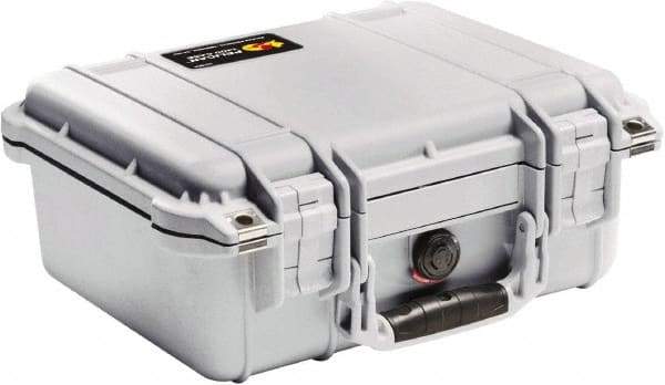 Pelican Products, Inc. - 11-5/8" Wide x 6" High, Clamshell Hard Case - Silver, Polyethylene - USA Tool & Supply