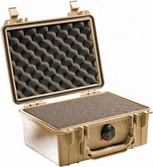 Pelican Products, Inc. - 7-51/64" Wide x 4-19/64" High, Clamshell Hard Case - Tan, Polyethylene - USA Tool & Supply
