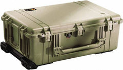 Pelican Products, Inc. - 20-15/32" Wide x 12-29/64" High, Clamshell Hard Case - Olive, Polyethylene - USA Tool & Supply