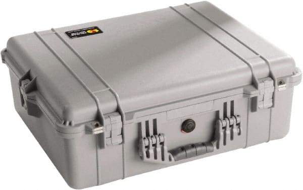 Pelican Products, Inc. - 19-23/64" Wide x 8-51/64" High, Clamshell Hard Case - Silver, Polyethylene - USA Tool & Supply