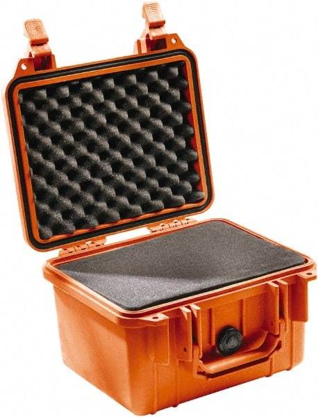 Pelican Products, Inc. - 9-11/16" Wide x 6-7/8" High, Clamshell Hard Case - Orange, Polyethylene - USA Tool & Supply