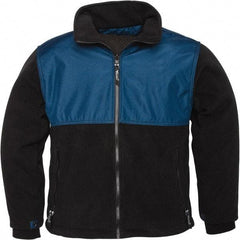 Viking - Size 2XL Cold Weather Jacket - Black, Navy, Polyester & PVC & Fleece, Zipper Closure, 51" Chest - USA Tool & Supply