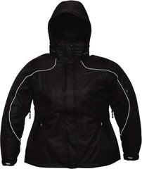 Viking - Size L, Black, Rain, Wind Resistant Jacket - 43" Chest, 4 Pockets, Detachable Hood - USA Tool & Supply