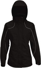 Viking - Size XL, Black, Rain, Wind Resistant Jacket - 47" Chest, 4 Pockets, Detachable Hood - USA Tool & Supply