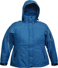 Viking - Size S, Blue, Rain, Wind Resistant Jacket - 37" Chest, 4 Pockets, Detachable Hood - USA Tool & Supply