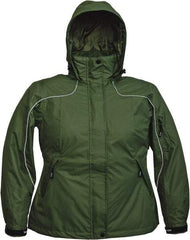 Viking - Size XL, Green, Rain, Wind Resistant Jacket - 47" Chest, 4 Pockets, Detachable Hood - USA Tool & Supply
