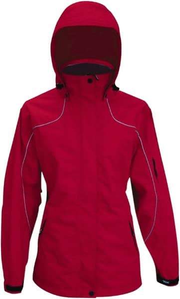 Viking - Size 2XL, Red, Rain, Wind Resistant Jacket - 51" Chest, 4 Pockets, Detachable Hood - USA Tool & Supply