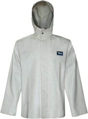 Viking - Size 2XL, White, Rain, Chemical, Wind Resistant Jacket - 51" Chest, Detachable Hood - USA Tool & Supply