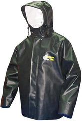 Viking - Size S, Green, Rain, Chemical, Wind Resistant Jacket - 37" Chest, Attached Hood - USA Tool & Supply