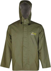 Viking - Size XL, Green, Chemical, Rain, Wind Resistant Jacket - 47" Chest, Attached Hood - USA Tool & Supply