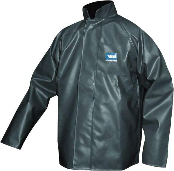 Viking - Size L, Green, Chemical, Rain, Wind Resistant Jacket - 43" Chest - USA Tool & Supply