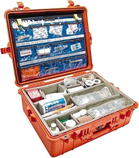 Pelican Products, Inc. - 19-23/64" Wide x 8-51/64" High, Clamshell Hard Case - Orange, Polypropylene - USA Tool & Supply