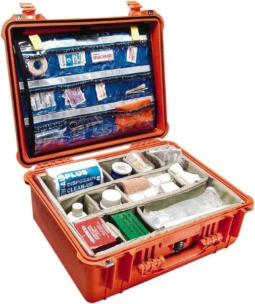 Pelican Products, Inc. - 17-13/64" Wide x 8-13/32" High, Clamshell Hard Case - Orange, Polypropylene - USA Tool & Supply