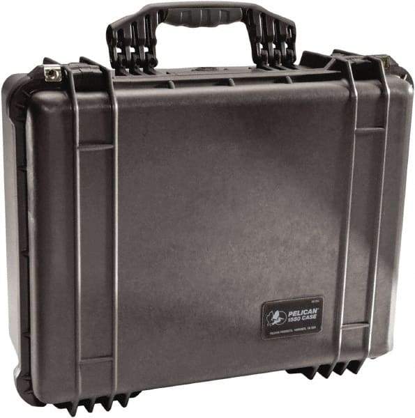 Pelican Products, Inc. - 17-13/64" Wide x 8-13/32" High, Clamshell Hard Case - Black, Polypropylene - USA Tool & Supply