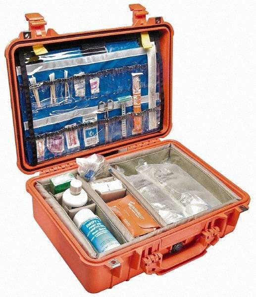Pelican Products, Inc. - 14-1/16" Wide x 6-15/16" High, Clamshell Hard Case - Orange, Polypropylene - USA Tool & Supply