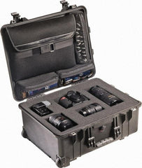 Pelican Products, Inc. - 17-59/64" Wide x 10-27/64" High, Clamshell Hard Case - Black, Polypropylene - USA Tool & Supply
