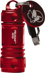 Pelican Products, Inc. - White LED Bulb, 16 Lumens, Mini Flashlight - Red Aluminum Body, 4 Button/Coin Cell Alkaline Batteries Included - USA Tool & Supply