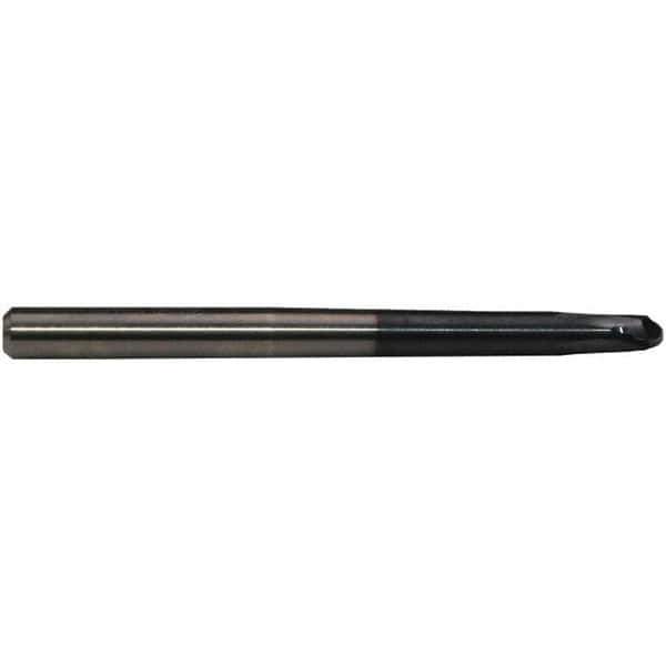 Emuge - 12mm Diam, 9mm LOC, 2 Flute Solid Carbide Ball End Mill - TiAlN Finish, Single End, 160mm OAL, 12mm Shank Diam, Ball Flute - USA Tool & Supply