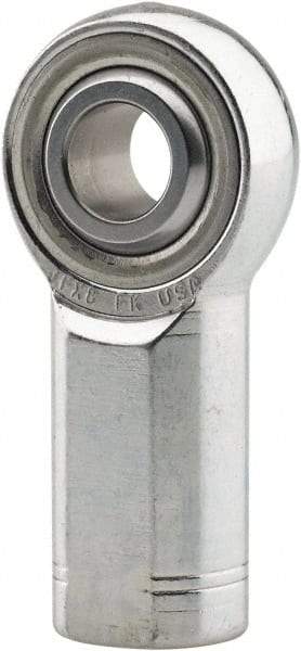 Made in USA - 3/4" ID, 1-3/4" Max OD, 28,090 Lb Max Static Cap, Plain Female Spherical Rod End - 3/4-16 LH, 1-5/8" Shank Diam, 1-3/4" Shank Length, Alloy Steel with Steel Raceway - USA Tool & Supply