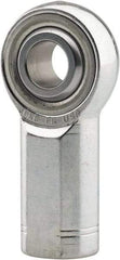 Made in USA - 3/16" ID, 5/8" Max OD, 3,736 Lb Max Static Cap, Plain Female Spherical Rod End - 10-32 LH, 0.469" Shank Diam, 9/16" Shank Length, Alloy Steel with Steel Raceway - USA Tool & Supply