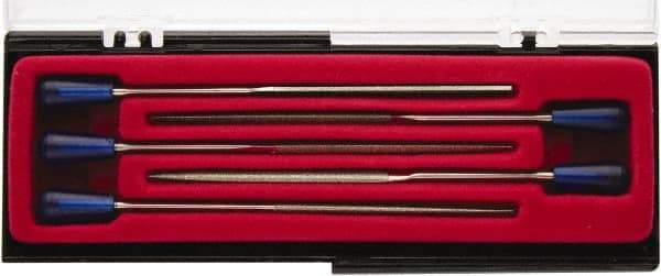 Value Collection - 5 Piece Diamond Pattern File Set - Set Includes Comprise, Square, Half Round, Round - USA Tool & Supply