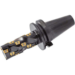 Iscar - 104.5mm Cut Diam, 32mm Arbor Hole, 7mm Max Depth of Cut, 45° Indexable Chamfer & Angle Face Mill - 4 Inserts, ONMU 1008\xB6S845 SNMU 2608 Insert, Right Hand Cut, 4 Flutes, Through Coolant, Series Helido - USA Tool & Supply