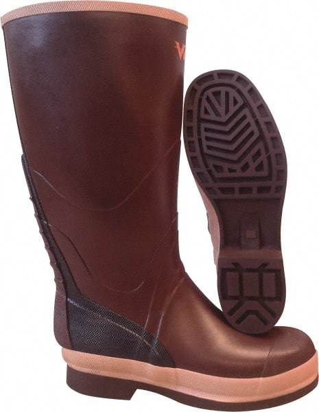 Viking - Men's Size 9 Medium Width Rubber Knee Boot - Brown, Tan, Rubber Upper, Nitrile Rubber Outsole, 16" High, Chemical Resistant, Non-Slip, Cold Protection, Waterproof - USA Tool & Supply
