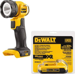 DeWALT - 20 Volts, 110 Lumens, Cordless Flashlight - White, 11 hr Run Time - USA Tool & Supply