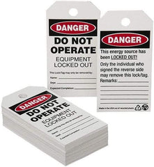 Ability One - CAUTION - DO NOT OPERATE, English Safety & Facility Lockout Tag - Tag Header: Danger, White Cardstock - USA Tool & Supply