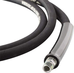 Value Collection - 3/8" Inside Diam x 3/8 NPT 50' Hydraulic Pump Hose - 10,000 psi, 3/8 NPTF Male Opposite End, Rubber - USA Tool & Supply