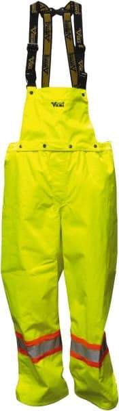 Viking - Size M, High Visibility Lime, Rain, Cold Weather Bib Overall - No Pockets - USA Tool & Supply