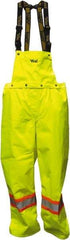 Viking - Size 3XL, High Visibility Lime, Rain, Cold Weather Bib Overall - No Pockets - USA Tool & Supply