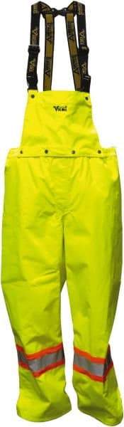 Viking - Size S, High Visibility Lime, Rain, Cold Weather Bib Overall - No Pockets - USA Tool & Supply