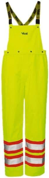 Viking - Size L, High Visibility Yellow, Rain, Wind Resistant Bib Overall - No Pockets - USA Tool & Supply