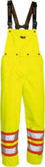 Viking - Size XL, High Visibility Yellow, Rain, Wind Resistant Bib Overall - No Pockets - USA Tool & Supply