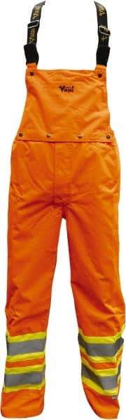 Viking - Size L, High Visibility Orange, Rain, Wind Resistant Bib Overall - No Pockets - USA Tool & Supply