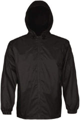 Viking - Size 2XL, Black, Rain, Wind Resistant Jacket - 51" Chest, 2 Pockets, Attached Hood - USA Tool & Supply
