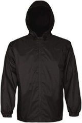 Viking - Size XL, Black, Rain, Wind Resistant Jacket - 47" Chest, 2 Pockets, Attached Hood - USA Tool & Supply